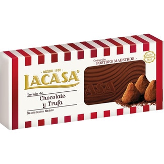 LACASA turrón de chocolate y trufa Sin Gluten Calidad Suprema tableta 225 g