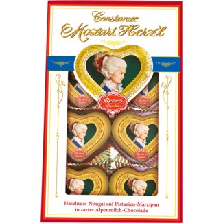 Reber Bombons Constanze Mozart Herz'l embalagem 80 g