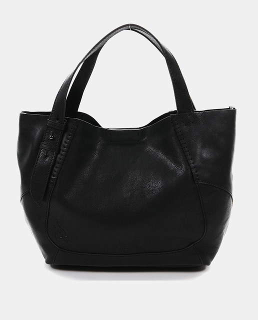 Black leather shopper bag with zip · Women's fashion · El Corte Inglés