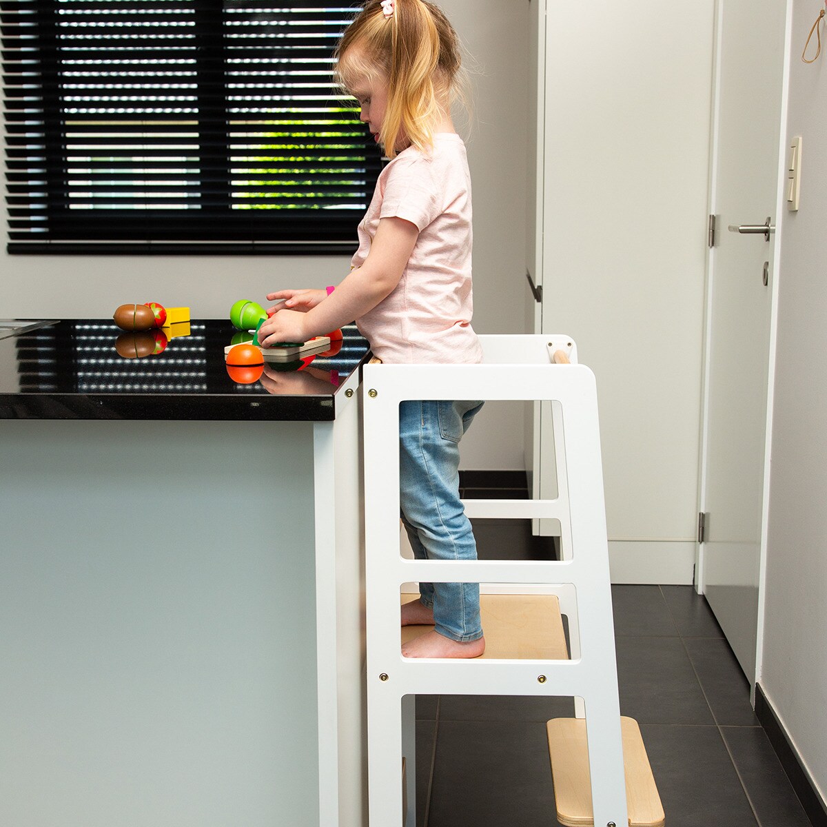 Torre de Aprendizagem Modelo CHLTNW Montessori - Branco/Natural Natural-7