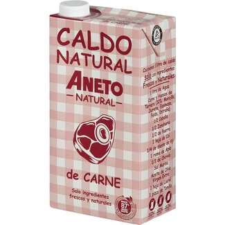 ANETO 100% natural beef stock, gluten-free and lactose-free container 1 l