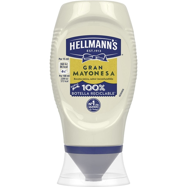 HELLMANN'S mayonesa bocabajo envase 250 ml