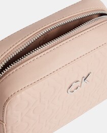 Mini sac à bandoulière en simili-cuir rose imprimé monogramme