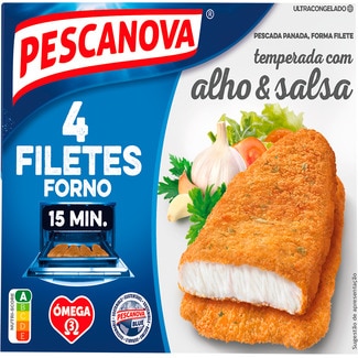 Pescanova Filetes de Pescada no Forno Temperado com Alho e Salsa embalagem 400 g