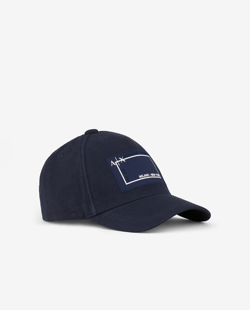 Casquette baseball logo carré Armani Exchange bleu marine