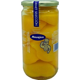 Mensajero Pêssego em Metades frasco 400 g