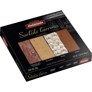 DELAVIUDA Supreme Quality assorted mini hard, soft, toasted yolk and chocolate nougat case 380 g