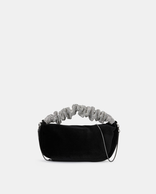 Bolso de mano de terciopelo negro