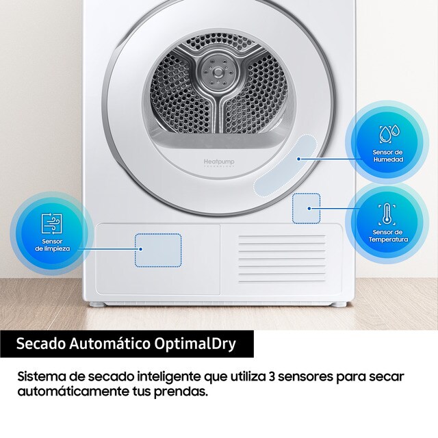 Secadora Samsung 9 Kg Condensación, Bomba De Calor- DV90T6240HE/S3