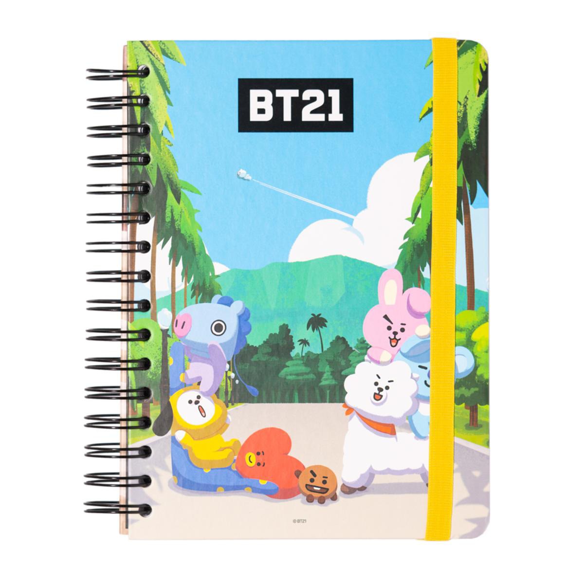 Imagem 0 de Caderno de Capa Forrada A5 BT21 - Azul/Verde