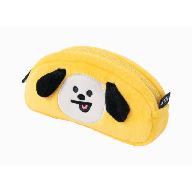 Estuche felpa BT21 Chimmy Erik amarillo y negro.