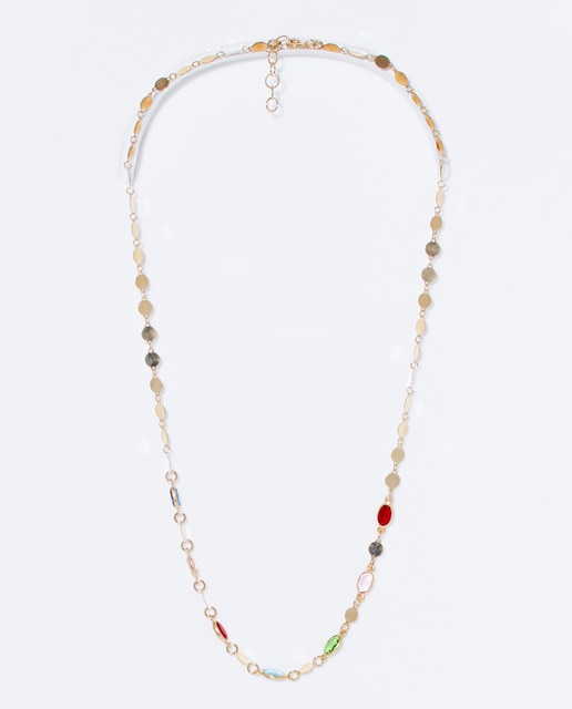 Gargantilla Chapitas Oval Zirconium Gold