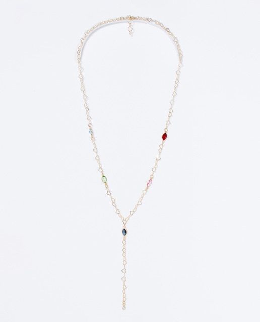 Gargantilla Corazones Oval Zirconium Gold