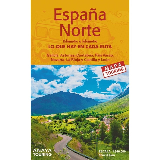 Mapa de carreteras España Norte 1:340.000 - (desplegable)