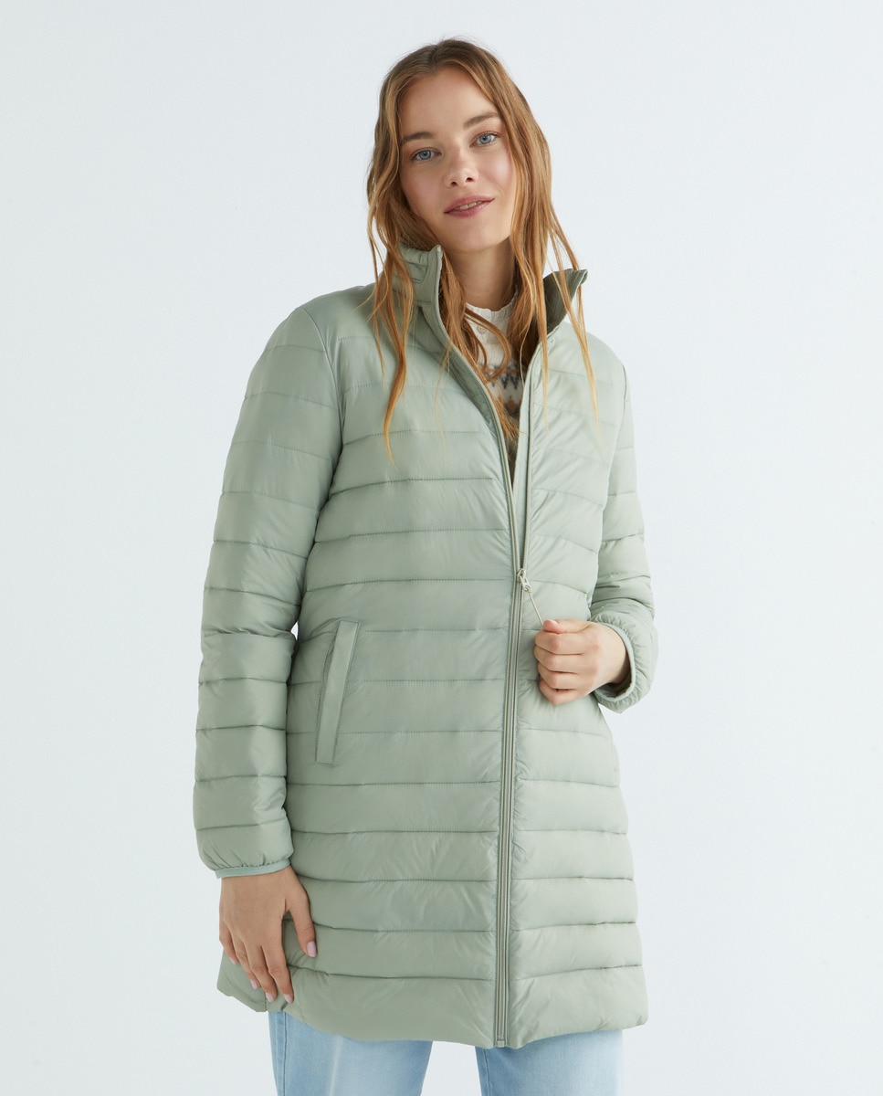 Parka mujer acolchada ligera Verde claro-2