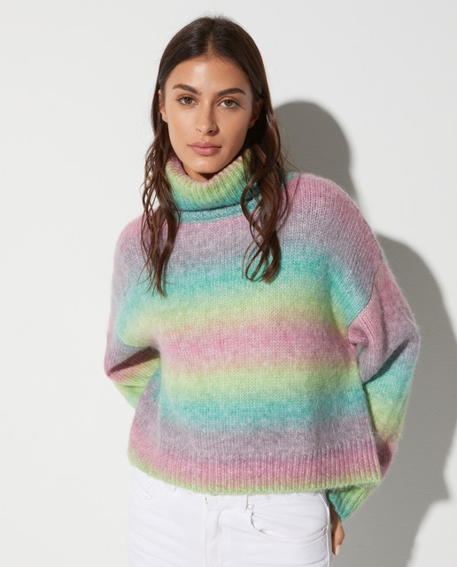 Jersey de mujer degradado cuello vuelto