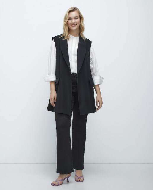 Veste sans manches unie femme