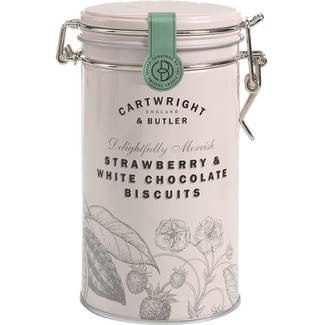 CARTWRIGHT & BUTLER galletas de mantequilla fresas y chocolate blanco lata 200 g