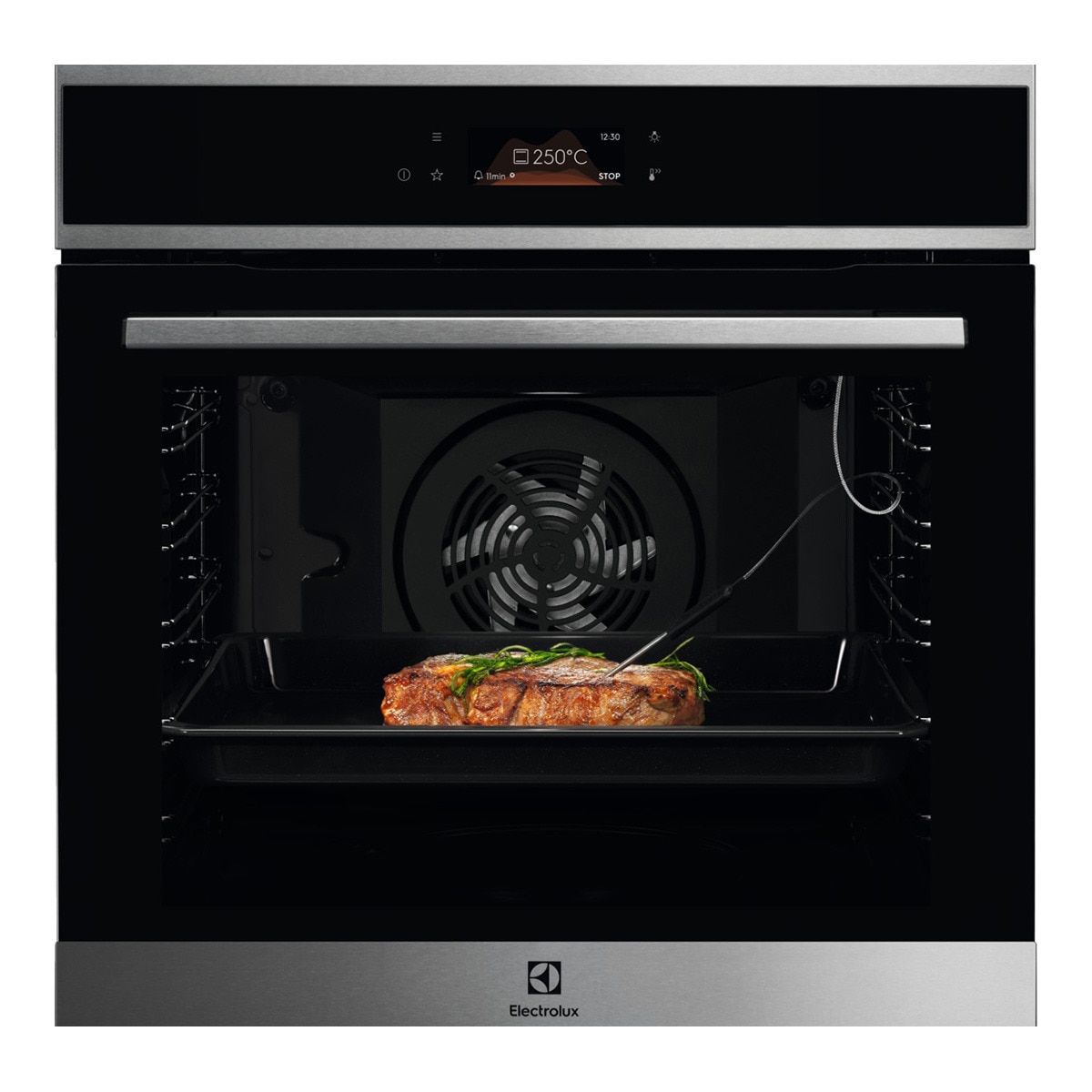 Electrolux – Horno multifunción Electrolux limpieza pirolítica, SenseCook , Sonda Térmica – EOE8P39X.