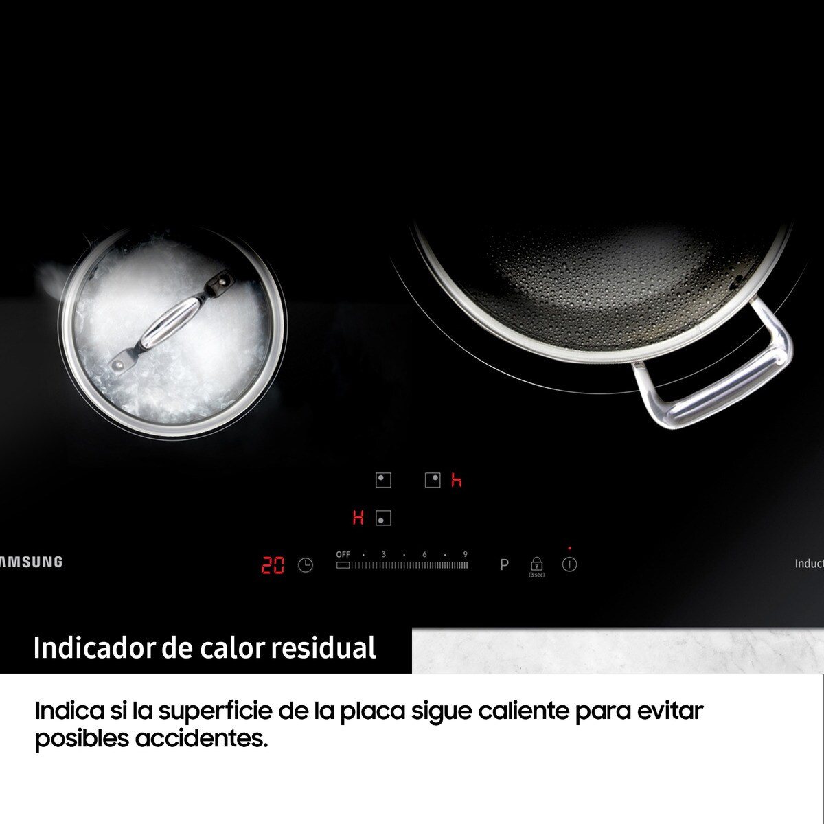 Placa de inducción Samsung con 3 zonas de cocción - NZ63M3NM1BB/UR