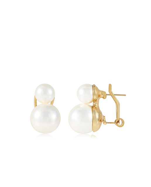 Pendientes Doble Perla Gold