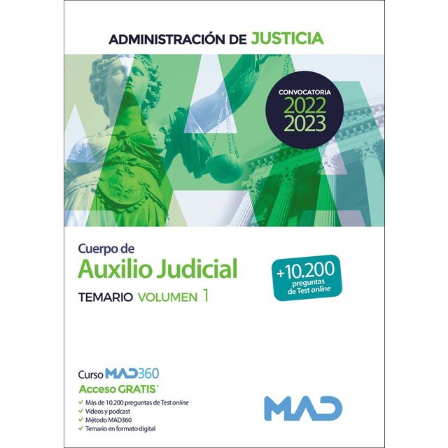 Cuerpo de Auxilio Judicial de la Administración de Justicia. Temario Volumen 1 (Tapa blanda)