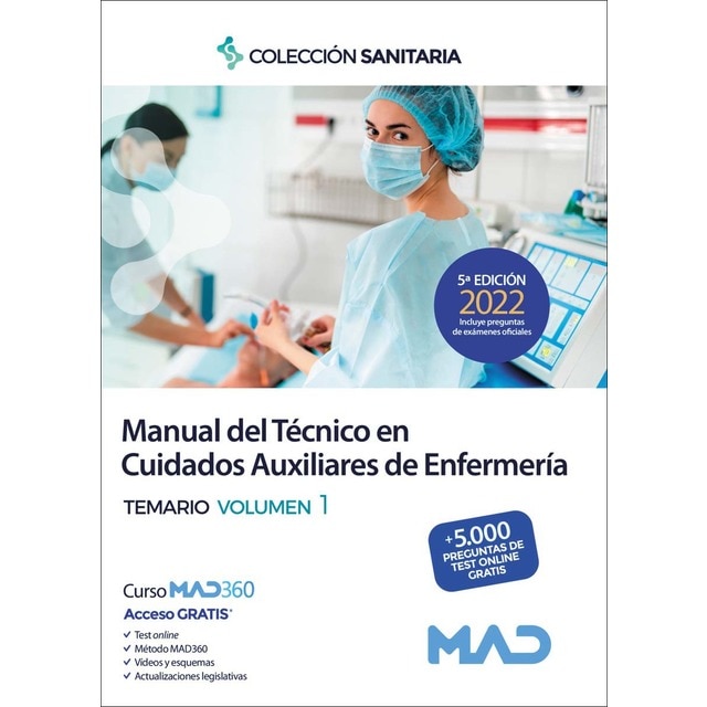 Manual del Técnico en Cuidados Auxiliares de Enfermería. Temario volumen 1 (Tapa blanda)
