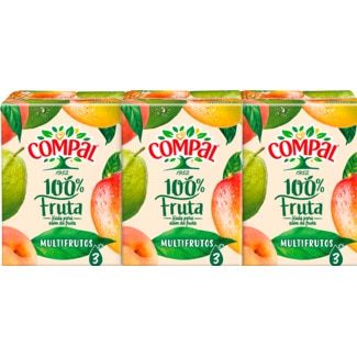 Compal Multifrutos 100% Fruta Pack 3 embalagem 200 ml cl