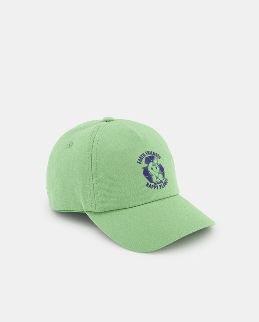 Boys' green embroidered cap