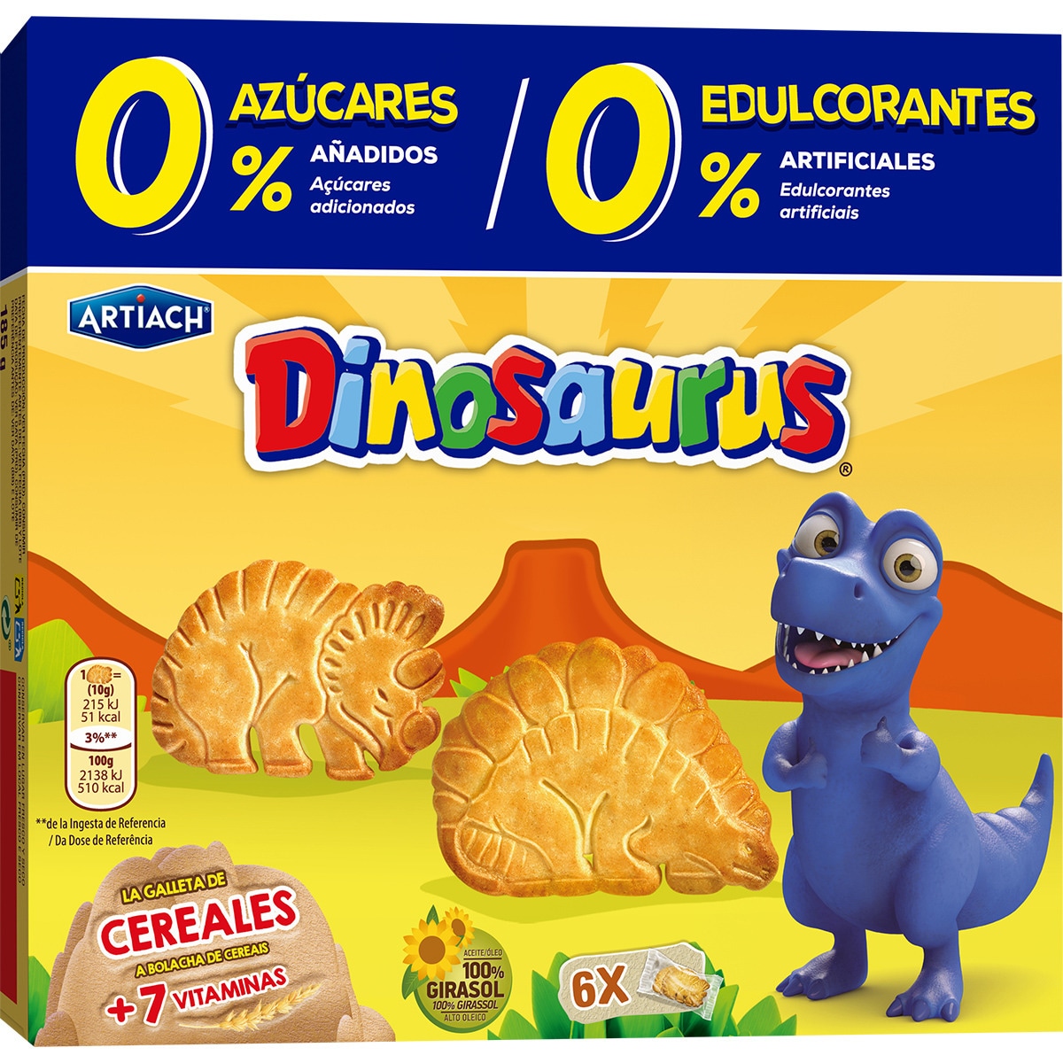 galletas de cereales 0% azúcares y 0% edulcorantes 6 bolsitas individuales