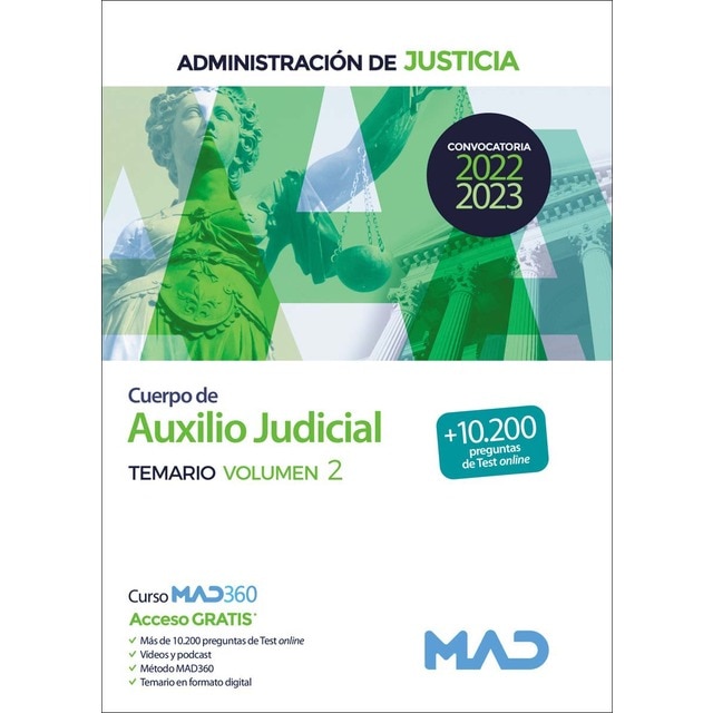 Cuerpo de Auxilio Judicial de la Administración de Justicia. Temario Volumen 2 (Tapa blanda)