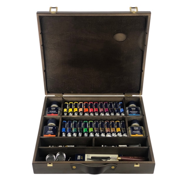 Caja de madera óleo extrafino Premium TITAN Arts.