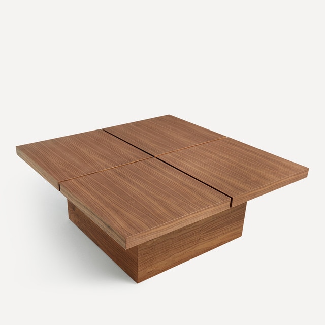 Mesa de centro cuadrada de madera de nogal Lisboa Room - El Corte Inglés