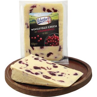 ILCHESTER Wensleydale queso inglés con arándanos elaborado con leche pasteurizada envase 150 g