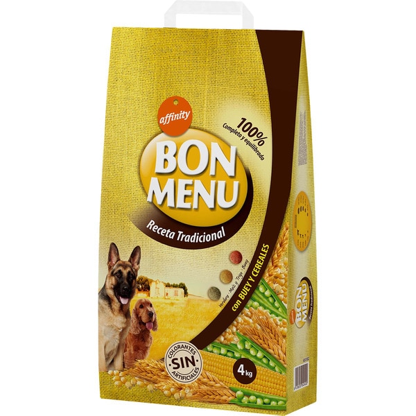 Traditional Recipe dog food with ox and cereals for adult dogs bag 4 kg