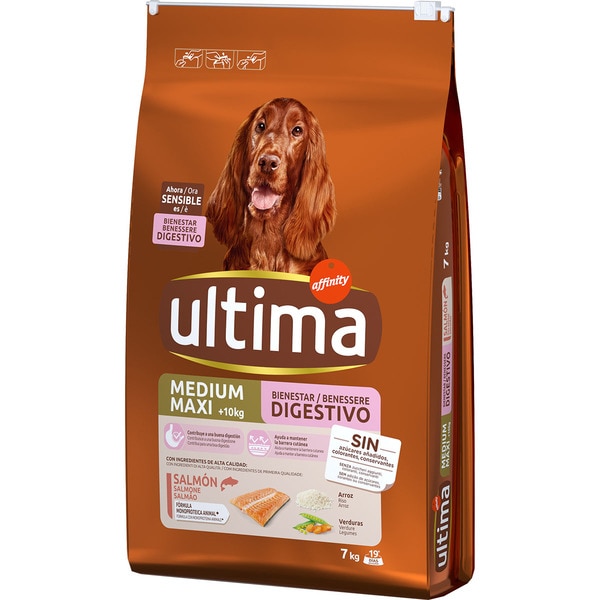 Medium Maxi Digestivo pienso para perros medianos y grandes con salmón bolsa 7 kg