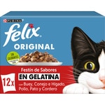 Feuchtfutter für Katzen gemischtes Fleisch in Gelatine Kiste zu 12 Stück Tasche 85 g