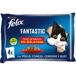 Fantastic Feuchtfutter für Katzen Festessen mit Fleischsülze 4 Taschen 85 g