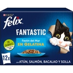 Fantastic Feuchtfutter für Katzen gemischter Fisch in Gelee Kiste zu 12 Taschen 85 g
