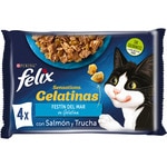Sensations Katzen-Feuchtfutter mit Stückchen in Gelatine mit Fleisch und Gemüse 4 Tütchen 85 g