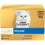 Gold Mousse comida húmeda para gatos carnes variadas 24 latas 85 g