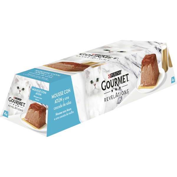 Revelations comida húmeda en mousse para gatos adultos con atún 4 envases 57 g