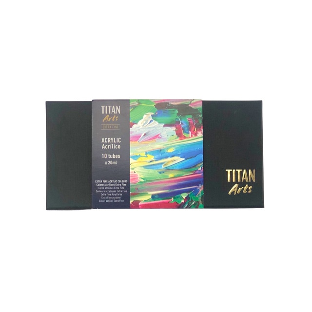 Set de 10 tubos acrilico extrafino 20ml TITAN Arts multicolor.