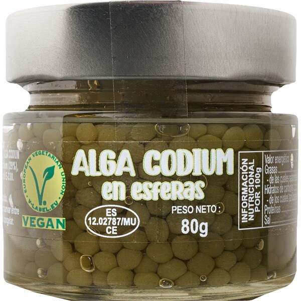 SHIKRA'N alga codium en esferas vegano envase 80 g sin gluten sin lactosa