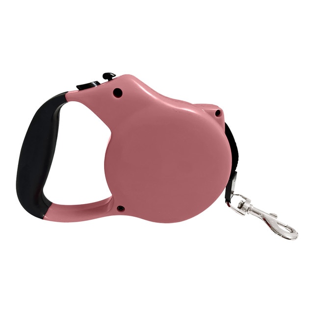 Fred & Rita – Correa extensible Fred & Rita para perros cuerda plana. Rosa Talla 5 m