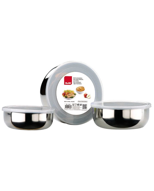 Set de 3 contenedores inox  14+16+18 cms.