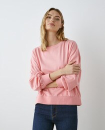 Sweat femme uni à col rond