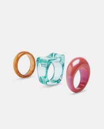 Coloured resin rings
