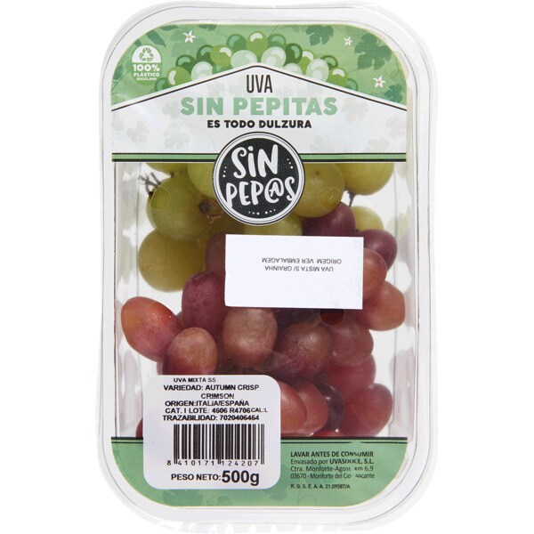 Uva Mista sem Sementes embalagem 500 g