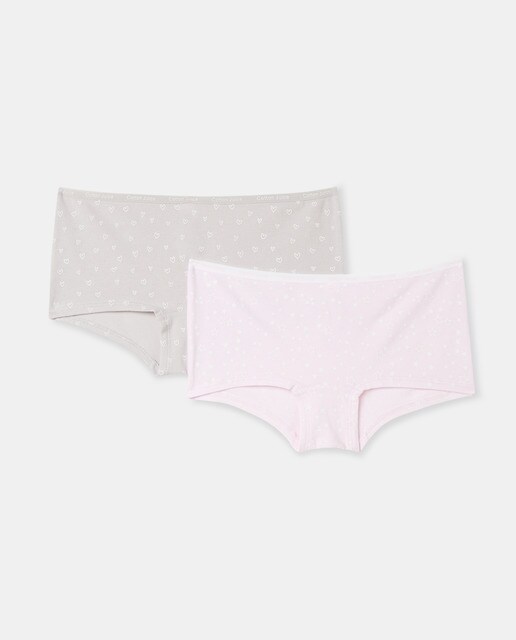 Lot de 2 short cœurs/étoiles